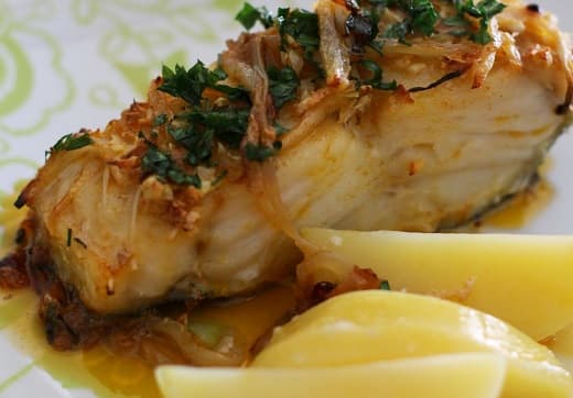 Bacalhau banhado no azeite