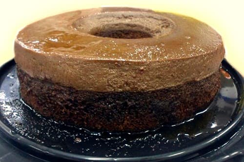 Bolo pudim de chocolate