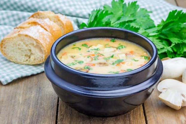 Caldo de grão de bico com bacon