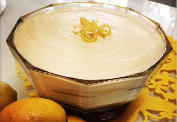 Pavê de chocolate branco com creme de limão