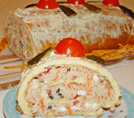 Rocambole de bacalhau