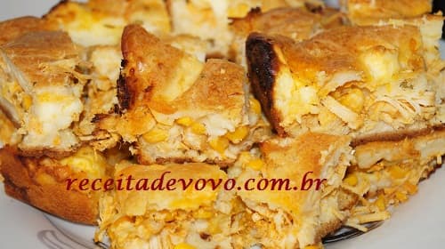 Torta de frango de liquidificador