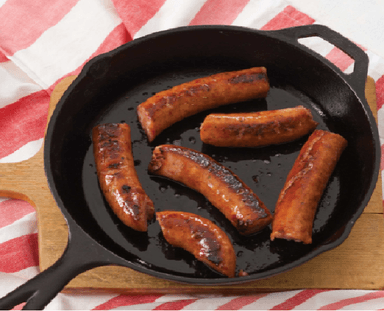 Linguiça frita e bem sequinha