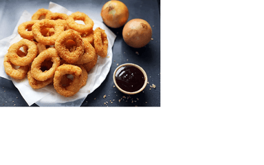 Anéis de cebola empanada