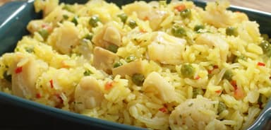 Arroz com bacalhau