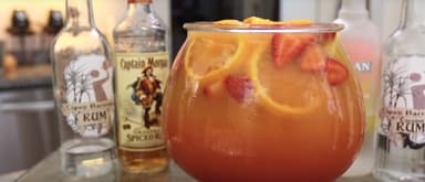 Drink Por do Sol com Morango e Laranja