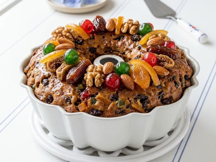 Bolo de Natal com frutas secas e especiarias